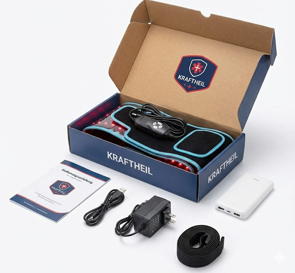 KRAFTHEIL Pro – Kabelloser Infrarot-Therapiegürtel (660nm & 850nm)