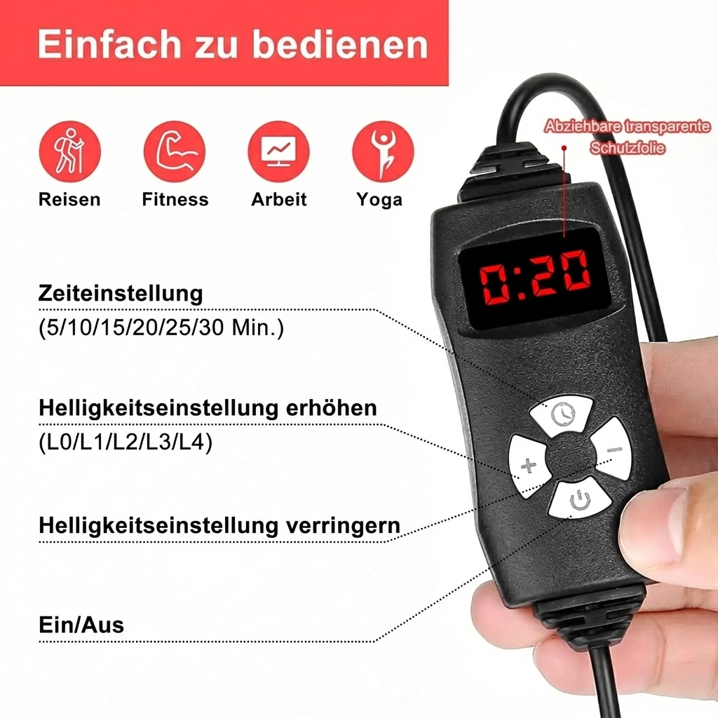 KRAFTHEIL Pro – Kabelloser Infrarot-Therapiegürtel (660nm & 850nm)