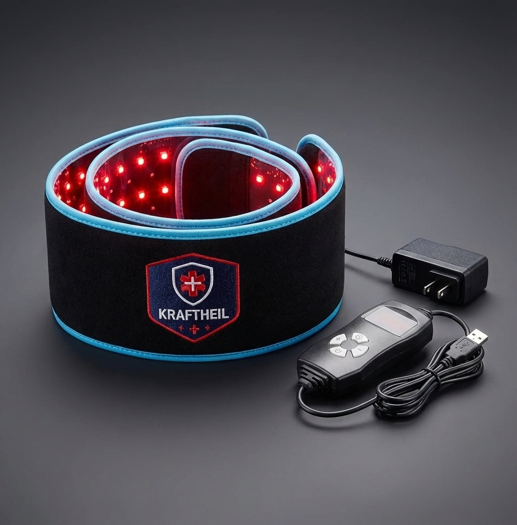 KRAFTHEIL Pro – Kabelloser Infrarot-Therapiegürtel (660nm & 850nm)